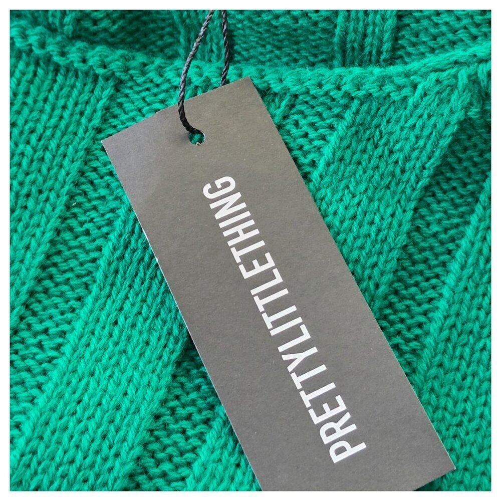 Women's Plus Size Green Cropped Knit Ribbed Sweater UK XXL US 18/20 - Picture 7 of 8